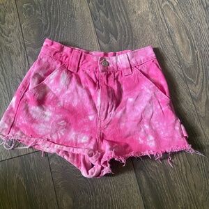 PINK TIE DYE cargo shorts